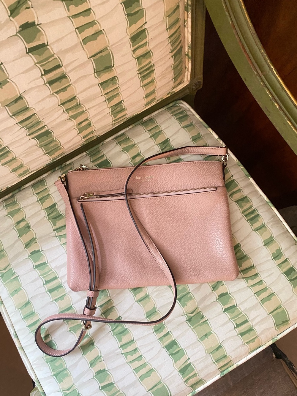 Kate Spade light pink leather crossbody purse